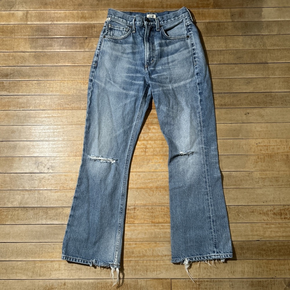 Citizens Of Humanity Jeans Women's 24 Estella High Rise Ankle Flare‎ Distressed